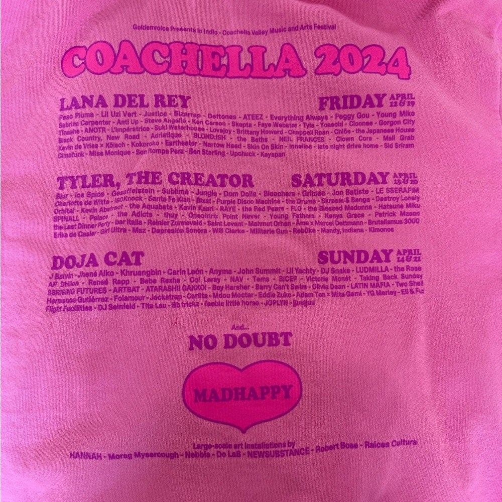 Madhappy Vibrant Pink Hoodie Coachella zip up. - Picture 8 of 9